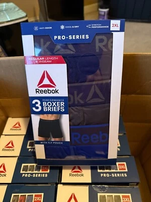 (3 pack) Reebok Pro Series Performance Boxer Briefs 2XL Regular Length - Image 1 of 3