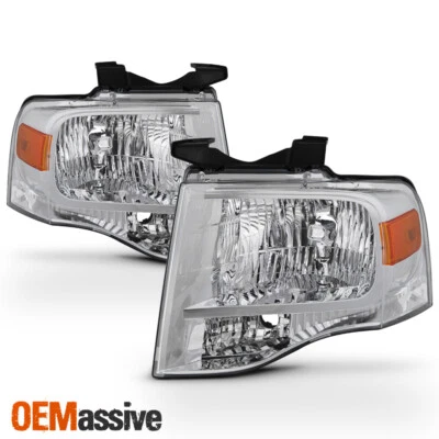 Fit 2007-2014 Ford Expedition Headlights Pair Replacement Light Left+Right 07-14 - Image 1 of 4