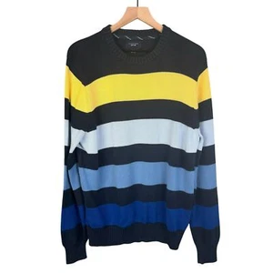 Suéter Pullover Lands' End Hombres Cuello Redondo Rayas Calce Relajado Grande Tejido Colorido - Imagen 1 de 6