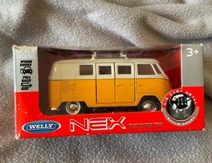 NEX Die Cast Metal 1963 VW T1 Classical Bus with surf board on the top - Picture 1 of 12