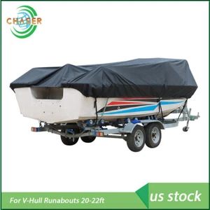 New Boat Cover For V-Hull Runabouts 20-22ft Trailerable Fishing Ski Bass US - Picture 1 of 13