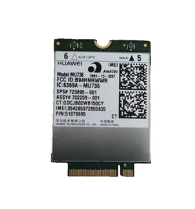 HUAWEI MU736 723895-001 3G HSPA + MODULE GPS NGFF M.2 CARTE WWAN POUR ORDINATEUR PORTABLE HP - Photo 1/2