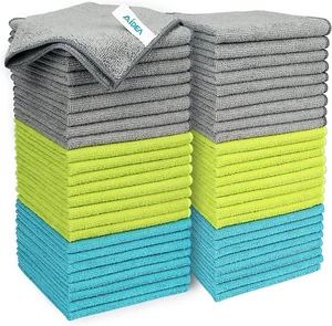 Microfiber Cleaning Cloths-50PK, Soft Highly Absorbent Cleaning Rags, Lint Free - Picture 1 of 7
