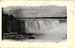 Vintage Postkarte 25. September 1906 CANADIAN FALLS MAID OF THE MIST NY - Bild 1 von 2