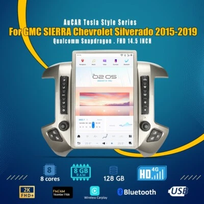 Radio inteligente estéreo GPS Android Tesla para Chevrolet Silverado GMC Sierra 2013-2019 Foto 1 de 4