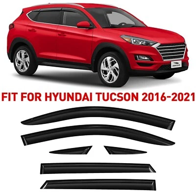 Protectores de lluvia viseras de ventilación pantalla para Hyundai Tucson 2016-2021 IMPERMEABLE Foto 1 de 4