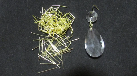 100 Antique Style Gold color Connector Parts-  for Chandelier Crystals/Prisms Cover