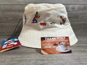 Levi's x Disney Mickey & Friends Reversible Yellow Beige Bucket Hat Large NWT - Picture 1 of 5