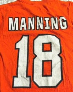 vintage PEYTON MANNING #18 DENVER BRONCOS T-SHIRT ADULT S small ORANGE S/S nfl - Picture 1 of 6