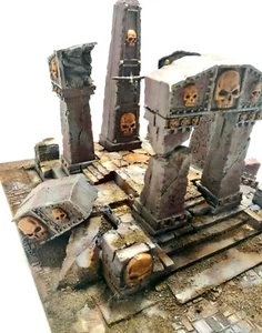 WARHAMMER AGE OF SIGMAR WAR GAME SCENERY "BIG TEMPLE ARCANE RUINS" PRO PAINTED - Picture 1 of 1