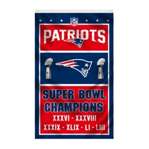 New England Patriots Super Bowl Flag 3'X5' Banner FAST FREE Shipping US SELLER - Picture 1 of 1