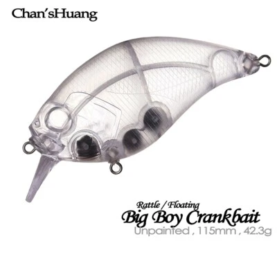 10PCS 11.5CM 42.3G Floating Rattle Crankbait Unpainted Bait Blank Fishing Lure - Image 1 of 4