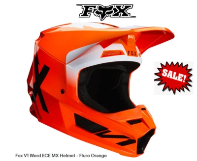 Casco de Motocross Fox MX V1 Werd XL Fluro KTM Naranja NUEVO moto todoterreno MX Foto 1 de 4