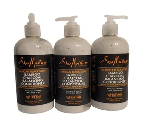 3 SheaMoisture afrikanische schwarze Seife Bambuskohle ausgleichender Conditioner 13 fl. Oz. - Bild 1 von 16