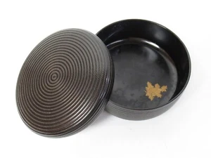 Japanische antike Vintage Lack Holz rund tief Kashiki Snack Schüssel - Bild 1 von 10