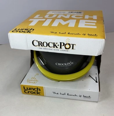 Crock Pot Lunch Crock Food Warmer Grey & Lime Brand New 20oz  - Image 1 of 4