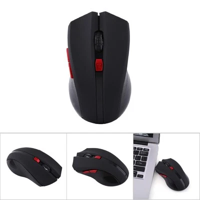 (Black) Mice Universal 1000DPI-2400DPI Adjustable Ergonomic Portable - Image 1 of 4