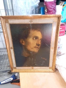 Vintage Print by Tiziano? on Wood Handmade in Florence - Some Damage  - Picture 1 of 12