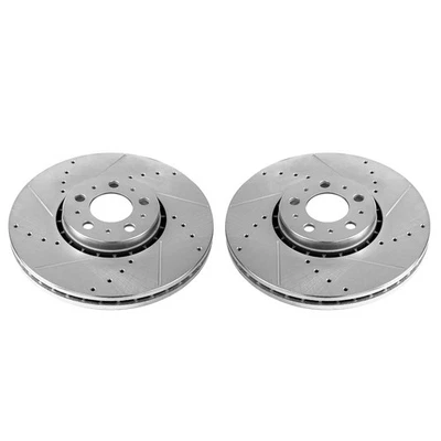 Par de rotores ranurados perforados delanteros PowerStop Evolution para Volvo XC90 Foto 1 de 3