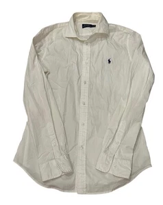 Camisa Ralph Lauren para mujer talla 14 blanca elástica de algodón con cuello abotonado - Imagen 1 de 8