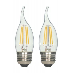 2Pk - Satco 5.5w 120v CA10 LED Filament 2700k Warm White E26 Base Dimmable Bulb - Picture 1 of 2