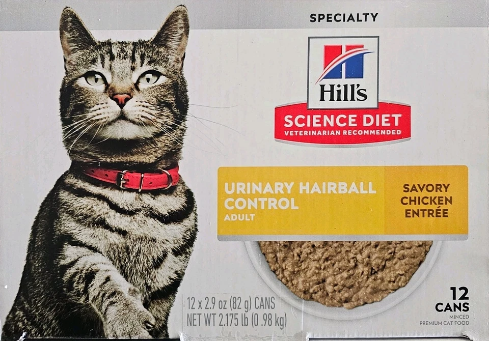 12 Cans Hill's Science Diet Urinary and Hairball Control Wet Canned Cat Food