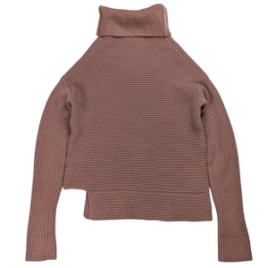 Babaton Aritzia Mika Pullover Damen XS Wolle Kaschmir Rippstrick Trichterkragen Rose - Bild 1 von 11