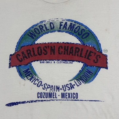 Camiseta DE COLECCIÓN Original Carlos N Charlies Para Hombre XL Blanca Cozumel México Informal Foto 1 de 4