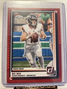 2025 Panini Donruss - Bo Nix #39 Press Proof Red - Bild 1 von 2