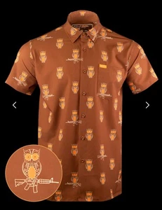 Camisa Retro Rifle🦉sHOOTERS🦉 Abotonada. Hombre X-LARGE - Nuevo en bolsa con etiquetas. - Imagen 1 de 7