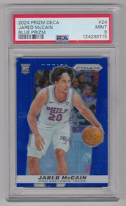 2024/25 Panini Prizm Deca Jared McCain Blue RC Rookie PSA 9 /149 76ERS #24 MINT - Bild 1 von 1