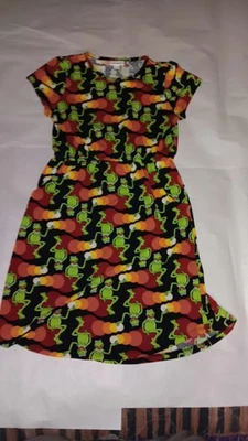 Vestido LulaRoe Kermit la Rana Niña Pequeña con Bolsillos Talla 12 Foto 1 de 4