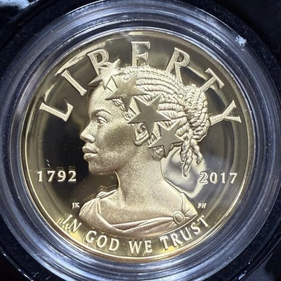 2017-W High Relief 1 Oz Gold Proof 225th Anniversary Liberty Coin OGP w/Booklet - Image 1 of 3
