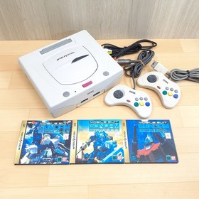 SEGA SATURN CONSOLE JAPAN WHITE Bundle with 2 Controllers & 3 Gundam Games NTSCJ
