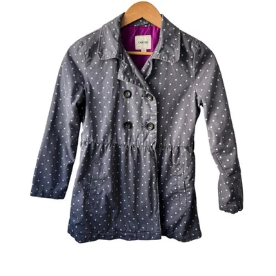 Cherokee Girl Coat Gray Double Breasted Polka Dot  Pocket Jacket Large - Image 1 of 4