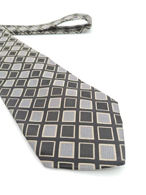 🇨🇦 Corbata de seda a cuadros multicolor Paul Dione para hombre 59x3 7/8  Foto 1 de 4