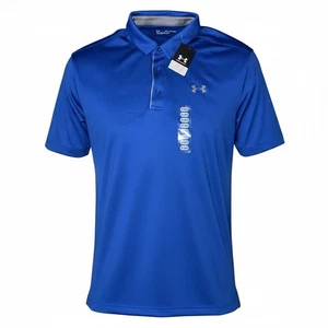 Under Armour Men’s NWT 2XL Tech Golf Performance Polo Shirt Royal Blue Loose Fit - Picture 1 of 15