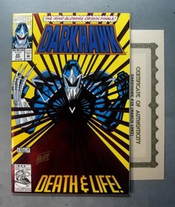 DARKHAWK 25 (VF/NM 9.0) 1993 RED FOIL COVER / SIGNED by MIKE MANLEY with COA * - Picture 1 of 9
