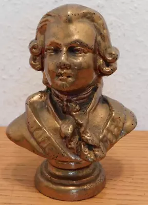 1.4KG vintage 13cm STATUE BUSTE de MOZART statuette TETE en METAL poids à POSER - Photo 1/4