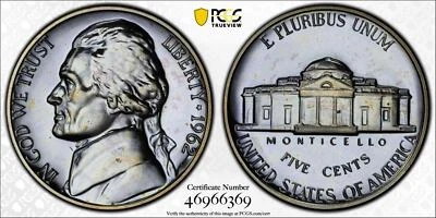 1962 Proof Jefferson Nickel PCGS PR65 Awesome Tone *DoubleJCoins* 1700-64 - Image 1 of 3