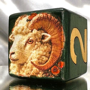Regal Ram - Elegance in Every Turn - Backgammon Doubling Cube 36mm - Picture 1 of 9