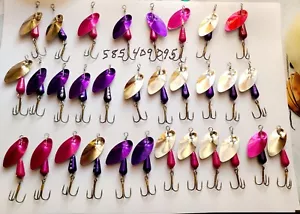 34 talla 3/8 oz púrpura rosa mezcla fishgrub hilanderos en línea, cuerpo de abrigo - Imagen 1 de 1