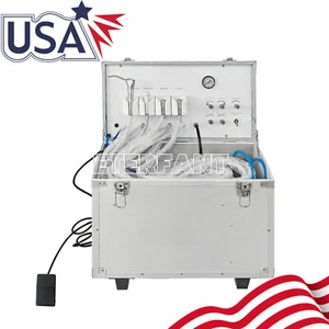 Portable Dental Mobile Delivery Unit Air Compressor Syring Suction System 4Hole - Picture 1 of 20