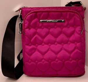Betsey Johnson Hot Pink Be Mine Crossbody Purse - Picture 1 of 4