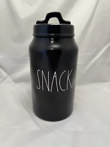 RAE DUNN by Magenta SNACK Black Canister Lidded Ceramic Candy Cookie Jar GOTHIC - Picture 1 of 7
