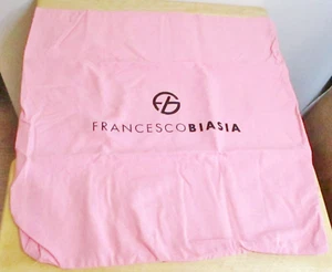 Francesco Biasia Large Square Dust Bag/Cover, Pink with Black Letters, 19" x 20" - Picture 1 of 5