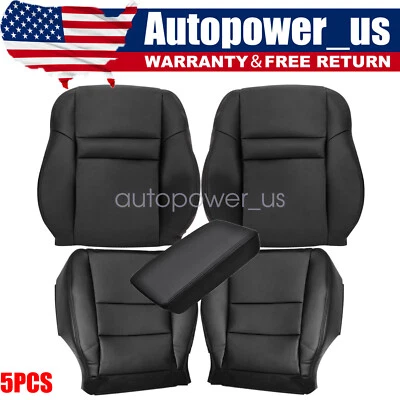 5PCS For 2003-2007 Honda Accord Driver & Passenger Bottom & Top Seat Cover Black Foto 1 de 4