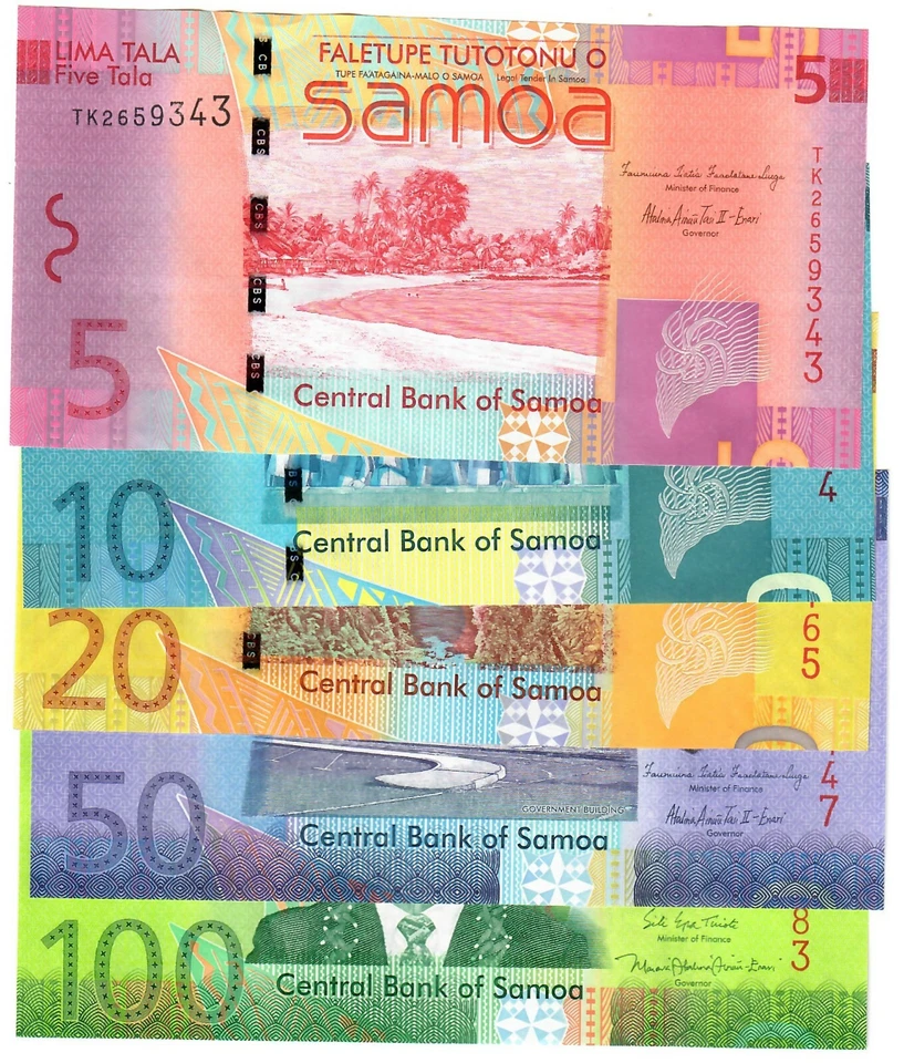 FULL SET Samoa 5, 10, 20, 50, 100 Tala 2012-2017 UNC - Image 1 of 1