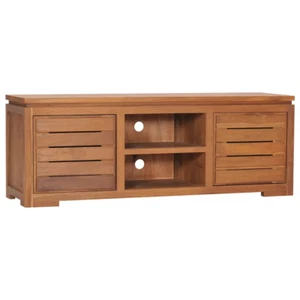 NNEVL TV Cabinet 110x30x40 cm Solid Teak Wood - Picture 1 of 8