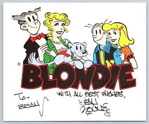 Dean Young Hand 4 x 5 Zoll Karte - Cartoonist - Schöpfer von Blondie - personalisiert - Bild 1 von 2
